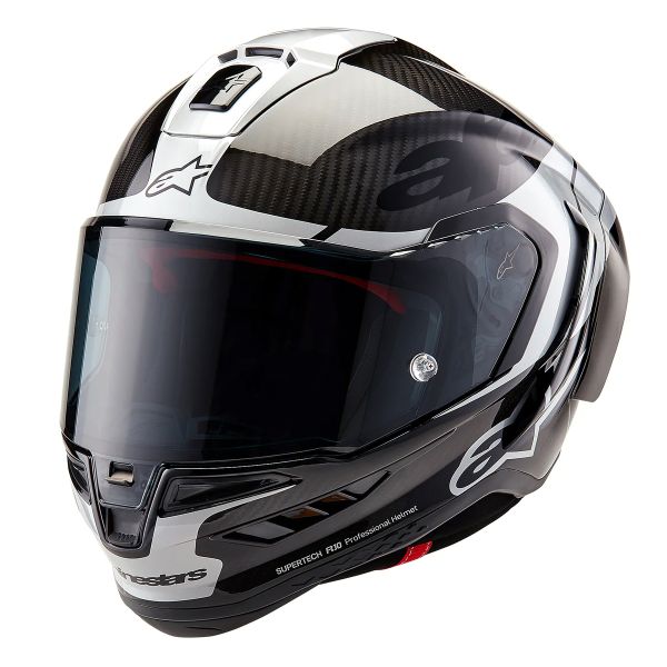 Full Face Alpinestars Supertech R10 Element Black Carbon Silver Black Glossy