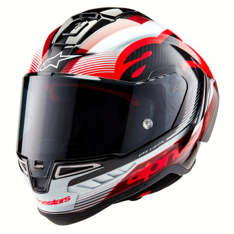 Full Face Alpinestars Supertech R10 Team Black Carbon Red White