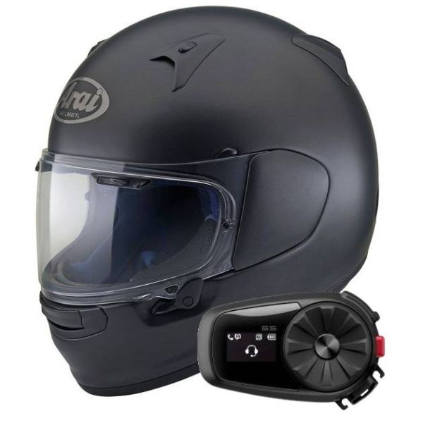 Full Face Arai Profile-V Frost Black + Kit Bluetooth 5S Solo