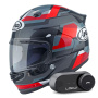 Casque Full Face Arai Quantic Abstract Red Grey Black + Kit Bluetooth Lokui K30