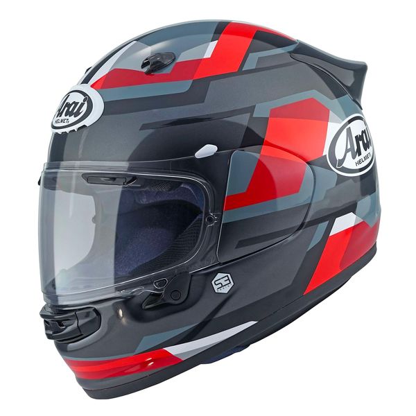 Arai Quantic Abstract Red Grey Black + Kit Bluetooth 5S Solo