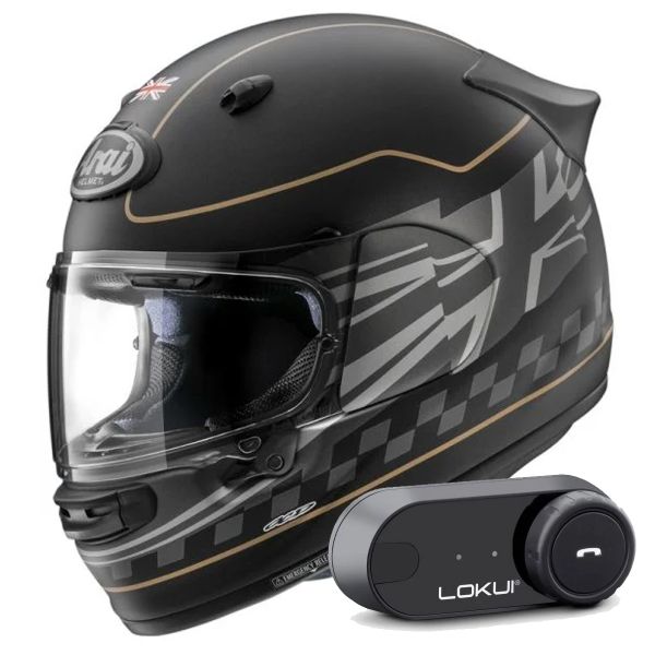 Full Face Arai Quantic Dark Citizen + Kit Bluetooth Lokui K30 Full Face Arai Quantic Dark Citizen + Kit Bluetooth Lokui K30
