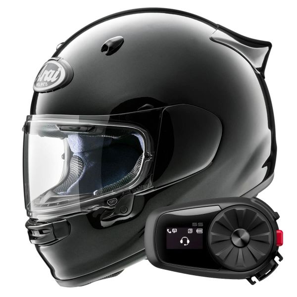 Full Face Arai Quantic Diamond Black + Kit Bluetooth 5S Solo Full Face Arai Quantic Diamond Black + Kit Bluetooth 5S Solo