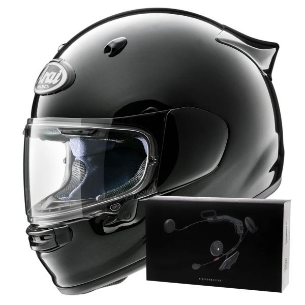 Full Face Arai Quantic Diamond Black + Kit bluetooth ACS10