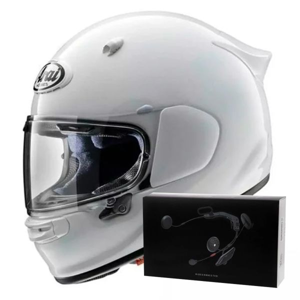 Full Face Arai Quantic Diamond White + Kit bluetooth ACS10