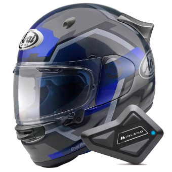 Full Face Arai Quantic Face Blue + Kit Bluetooth BT Mini