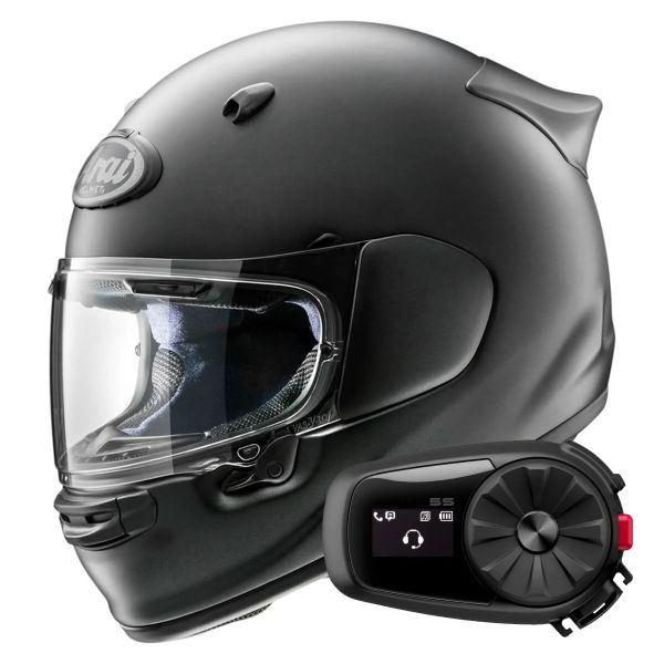 Full Face Arai Quantic Frost Black + Kit Bluetooth 5S Solo Full Face Arai Quantic Frost Black + Kit Bluetooth 5S Solo