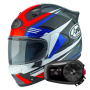 Casque Full Face Arai Quantic Mark Red Blue Black + Kit Bluetooth 5S Solo
