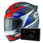 Casque Full Face Arai Quantic Mark Red Blue Black + Kit bluetooth ACS10