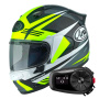 Casque Full Face Arai Quantic Mark Yellow White Black + Kit Bluetooth 5S Solo