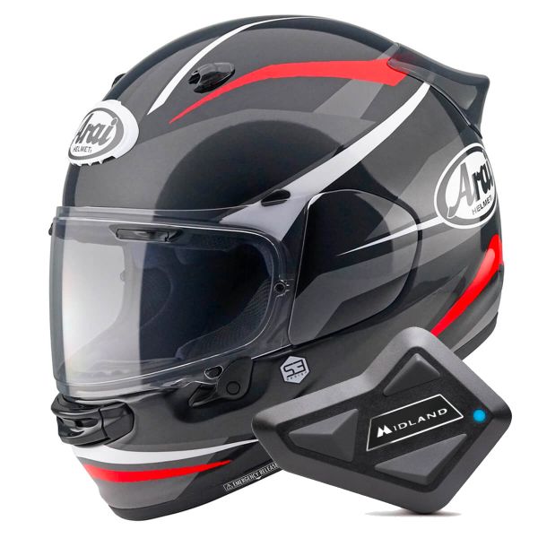 Full Face Arai Quantic Ray Black + Kit Bluetooth BT Mini