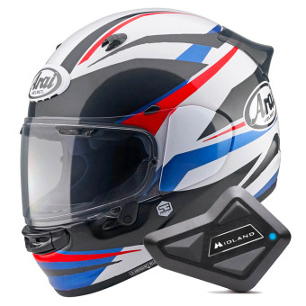 Full Face Arai Quantic Ray White + Kit Bluetooth BT Mini