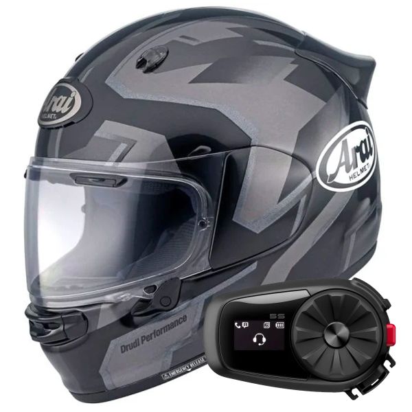 Full Face Arai Quantic Robotic Black + Kit Bluetooth 5S Solo