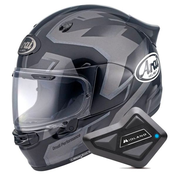Full Face Arai Quantic Robotic Black + Kit Bluetooth BT Mini