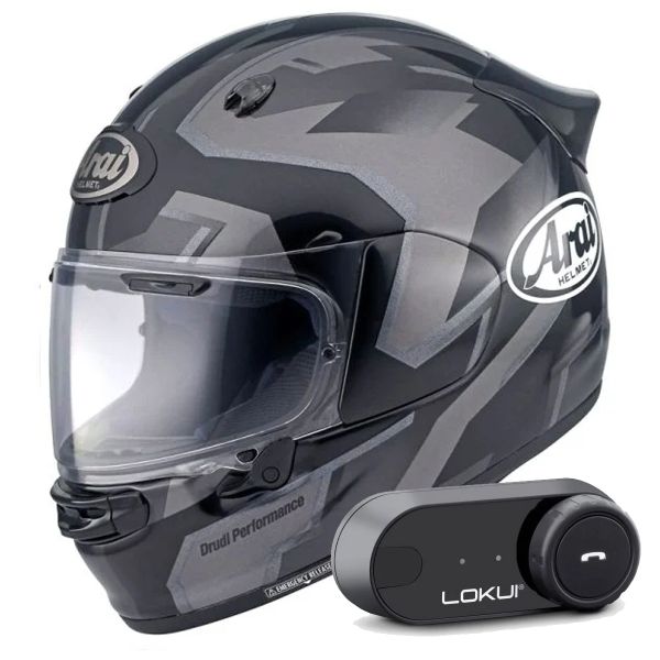 Full Face Arai Quantic Robotic Black + Kit Bluetooth Lokui K30