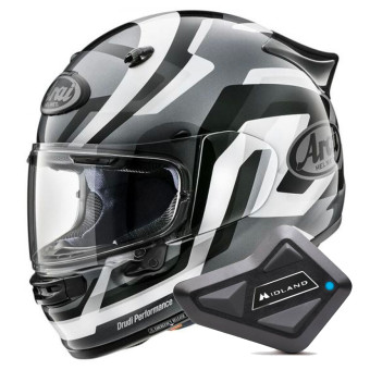 Full Face Arai Quantic Snake White + Kit Bluetooth BT Mini