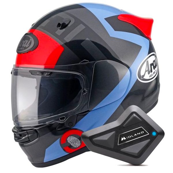 Full Face Arai Quantic Space Blue + Kit Bluetooth BT Mini