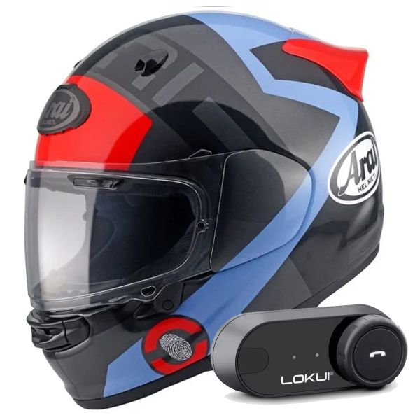 Full Face Arai Quantic Space Blue + Kit Bluetooth Lokui K30