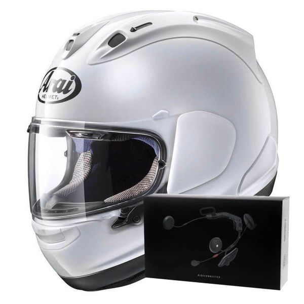 Full Face Arai RX-7V Evo Diamond White + Kit bluetooth ACS10