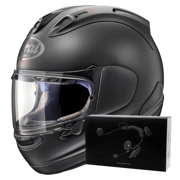 Full Face Arai RX-7V Evo Frost Black + Kit bluetooth ACS10
