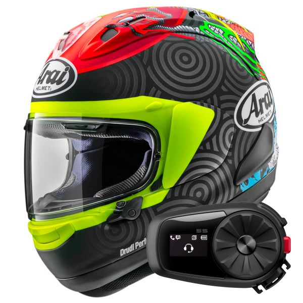 Full Face Arai RX-7V Evo Tatsuki + Kit Bluetooth 5S Solo Full Face Arai RX-7V Evo Tatsuki + Kit Bluetooth 5S Solo