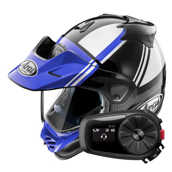 Full Face Arai Tour-X5 Cosmic Blue White Black + Kit Bluetooth 5S Solo Full Face Arai Tour-X5 Cosmic Blue White Black + Kit Bluetooth 5S Solo