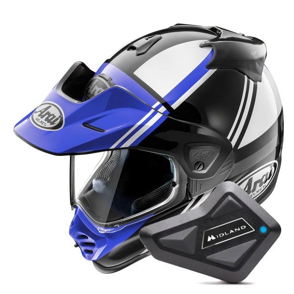 Full Face Arai Tour-X5 Cosmic Blue White Black + Kit Bluetooth BT Mini Full Face Arai Tour-X5 Cosmic Blue White Black + Kit Bluetooth BT Mini