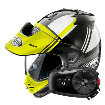 Full Face Arai Tour-X5 Cosmic Neon Yellow White Black + Kit Bluetooth 5S Solo