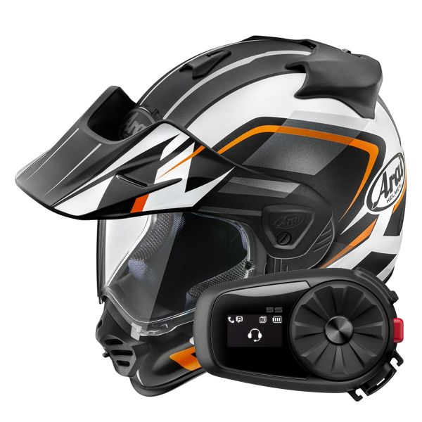Full Face Arai Tour-X5 Discovery Orange Black White + Kit Bluetooth 5S Solo Full Face Arai Tour-X5 Discovery Orange Black White + Kit Bluetooth 5S Solo