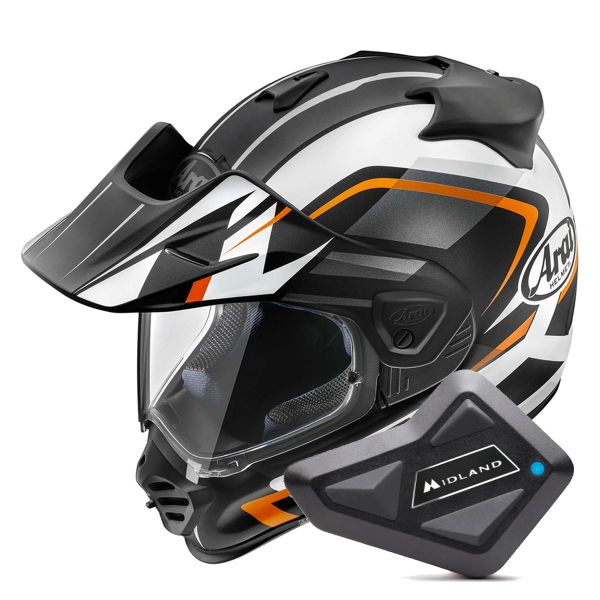 Full Face Arai Tour-X5 Discovery Orange Black White + Kit Bluetooth BT Mini Full Face Arai Tour-X5 Discovery Orange Black White + Kit Bluetooth BT Mini
