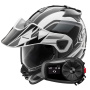 Casque Full Face Arai Tour-X5 Discovery White Grey Black + Kit Bluetooth 5S Solo