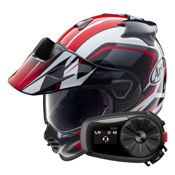 Full Face Arai Tour-X5 Discovery White Red Black + Kit Bluetooth 5S Solo Full Face Arai Tour-X5 Discovery White Red Black + Kit Bluetooth 5S Solo