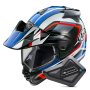 Casque Full Face Arai Tour-X5 Discovery White Red Blue + Kit Bluetooth BT Mini