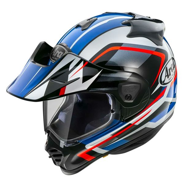 Arai Tour-X5 Discovery White Red Blue + Kit Bluetooth 5S Solo