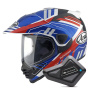 Casque Full Face Arai Tour-X5 Trail Blue White Red + Kit Bluetooth BT Mini