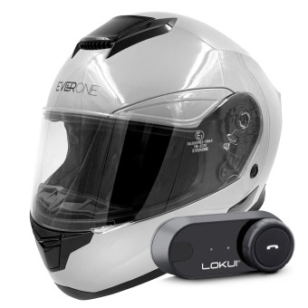 Full Face Everone X92RS Grey Nardo + Kit Bluetooth Lokui K30