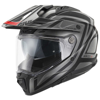 Full Face Givi 80.1 Fiber Apex Matt Black Titanium Red