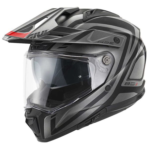 Full Face Givi 80.1 Fiber Apex Matt Black Titanium Red