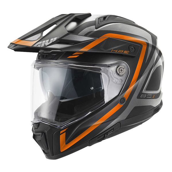 Full Face Givi 80.1 Fiber Apex Matt Titanium Black Orange