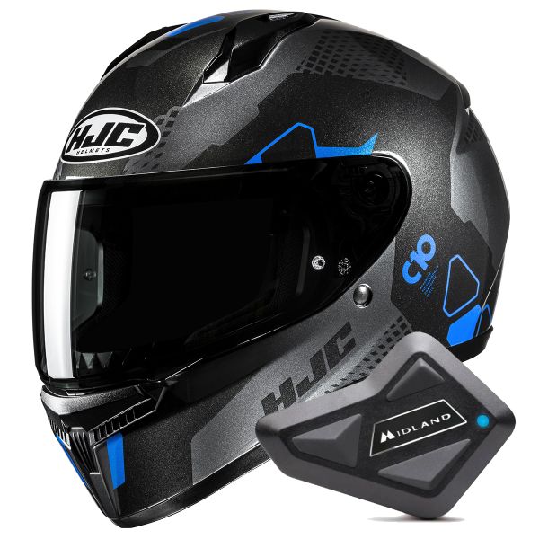 Full Face HJC C10 Aspa MC2 + Kit Bluetooth BT Mini