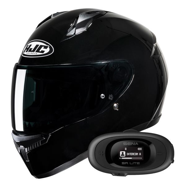 Full Face HJC C10 Black + Kit bluetooth 5R Lite Full Face HJC C10 Black + Kit bluetooth 5R Lite