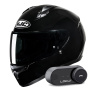 Casque Full Face HJC C10 Black + Kit Bluetooth Lokui K30