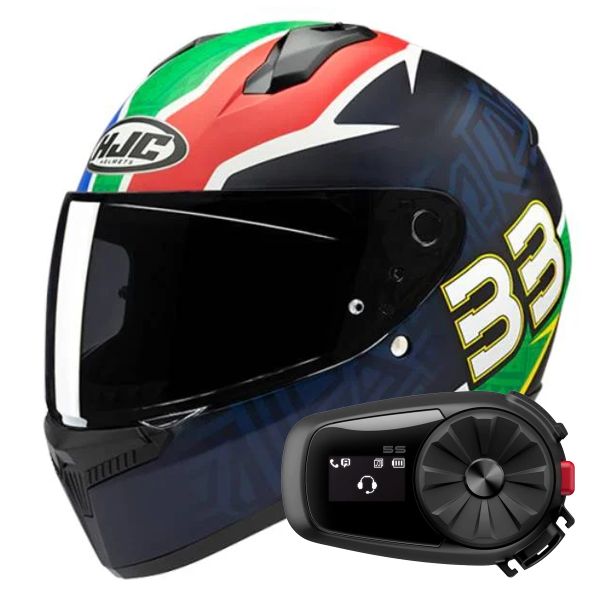 Full Face HJC C10 Brad Binder 33 + Kit Bluetooth 5S Solo