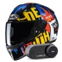 Casque Full Face HJC C10 Fop MC23 + Kit Bluetooth Lokui K30