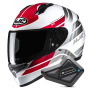 Casque Full Face HJC C10 Hiper MC1 + Kit Bluetooth BT Mini