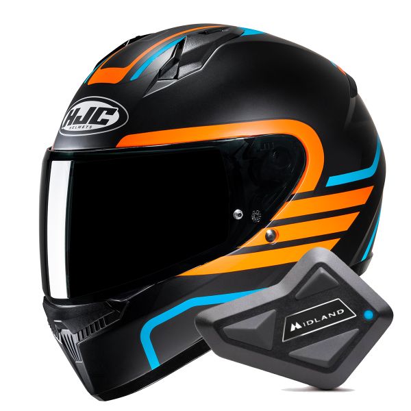 Full Face HJC C10 Lito MC27SF + Kit Bluetooth BT Mini