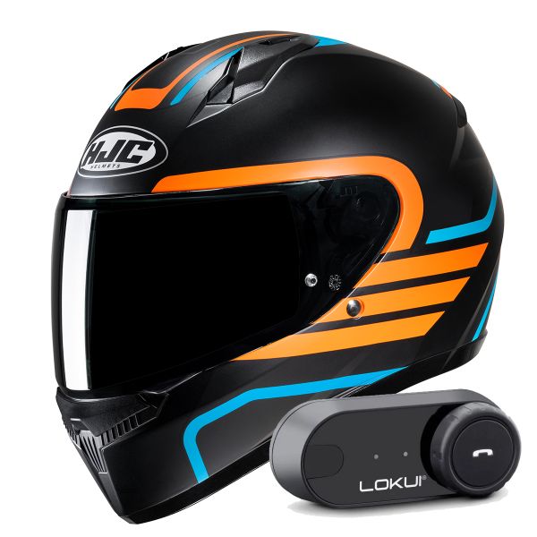 Full Face HJC C10 Lito MC27SF + Kit Bluetooth Lokui K30