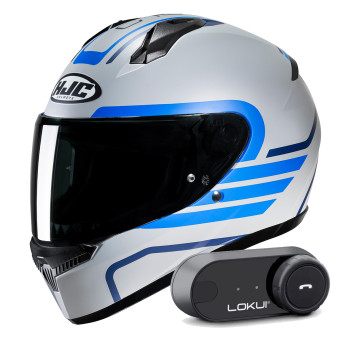 Full Face HJC C10 Lito MC2SF + Kit Bluetooth Lokui K30