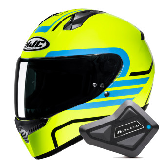 Full Face HJC C10 Lito MC3H + Kit Bluetooth BT Mini