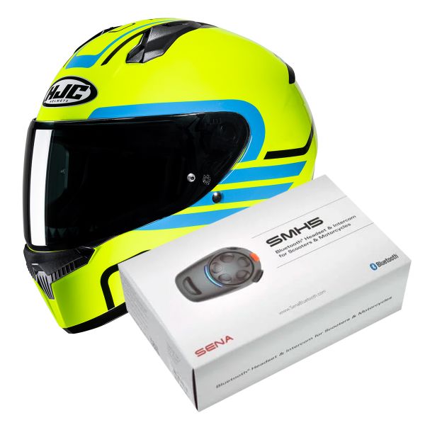Full Face HJC C10 Lito MC3H + Kit Bluetooth SMH5 Solo